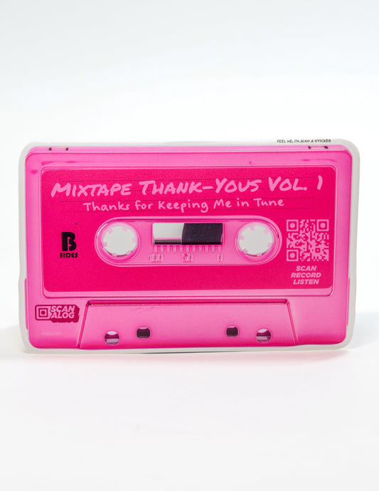 Greeting Card Sticker | Pink "Mixtape Thanks Yous Vol. 1"