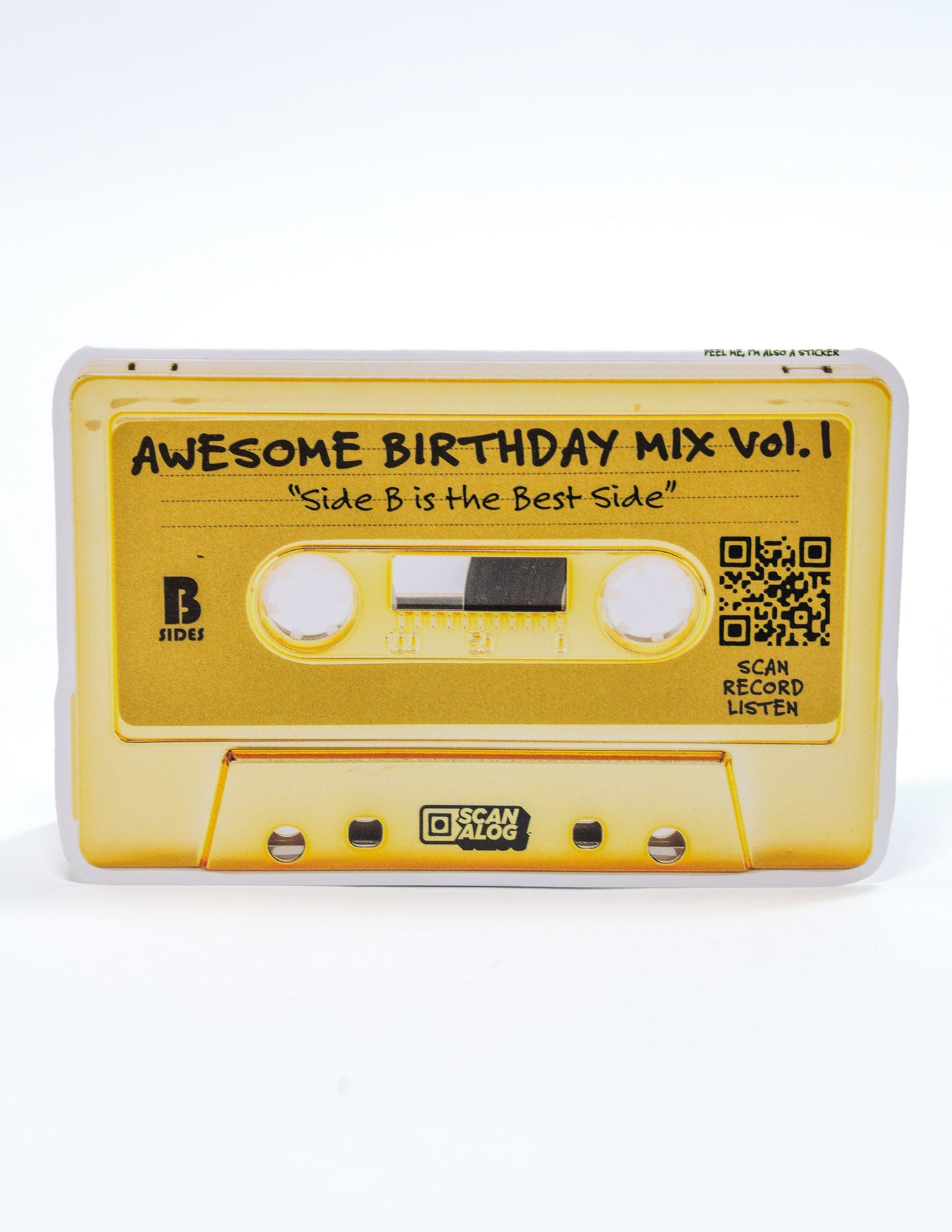 Greeting Card Sticker | Gold "Awesome Birthday Mix Vol.1"