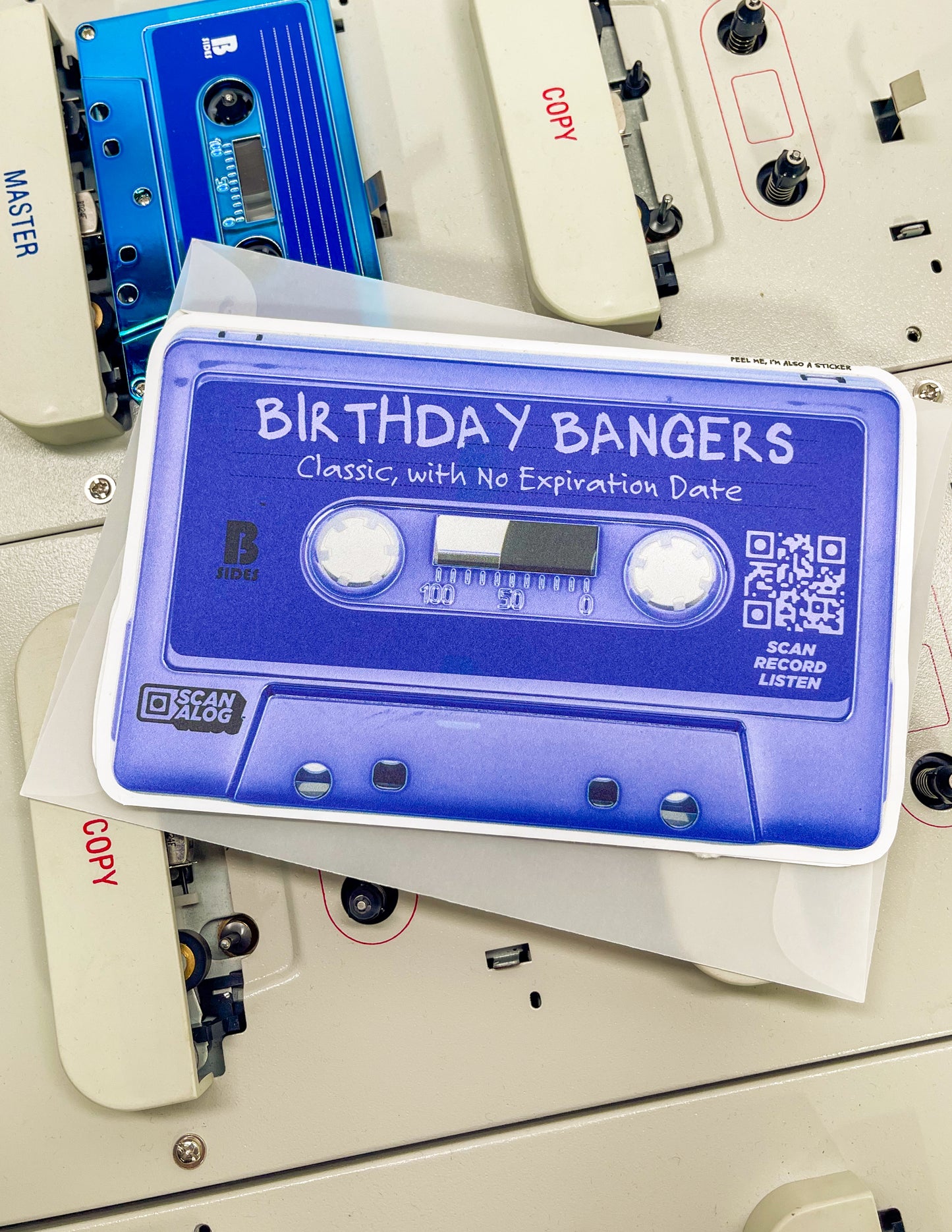 Greeting Card Sticker | Blue "Birthday Bangers"