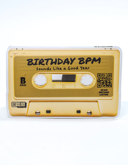 Greeting Card Sticker | Gold "Birthday BPM"
