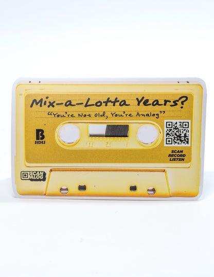 Greeting Card Sticker | Gold "Mix-A-Lotta Years?"