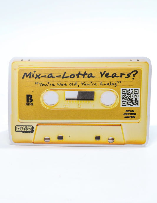 Greeting Card Sticker | Gold "Mix-A-Lotta Years?"