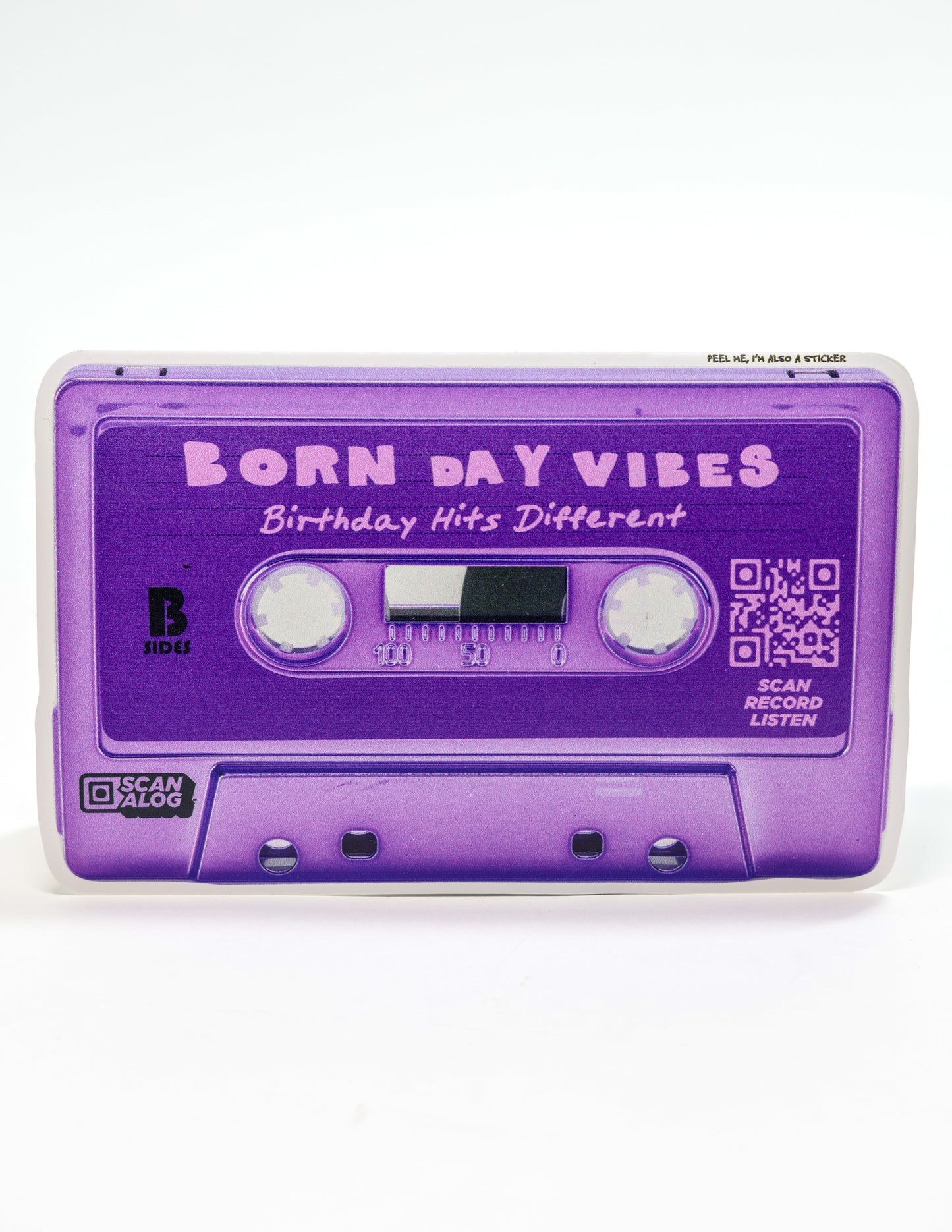 Greeting Card Sticker | Purple "Born Day Vibes"