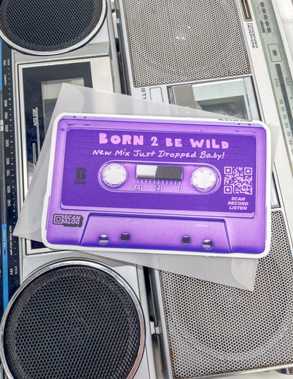 Greeting Card Sticker | Purple "Born 2 Be Wild"