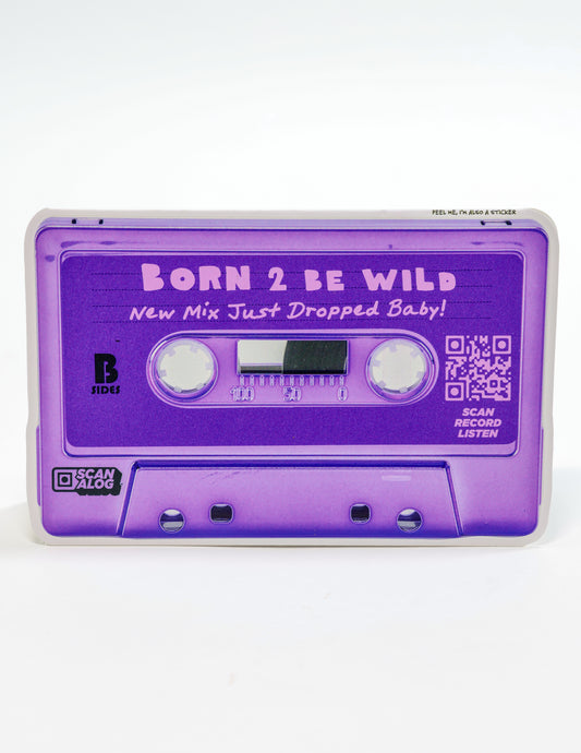 Greeting Card Sticker | Purple "Born 2 Be Wild"