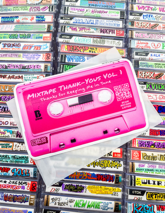 Greeting Card Sticker | Pink "Mixtape Thanks Yous Vol. 1"