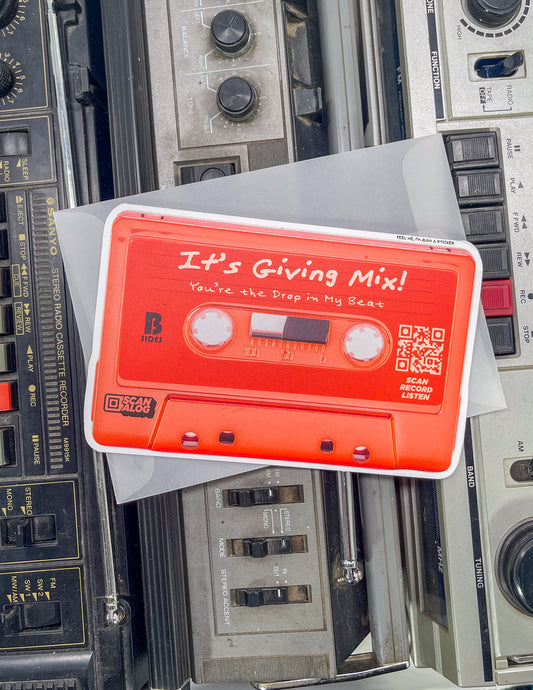 Greeting Card Sticker | Red "It's Giving Mix!"