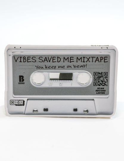 Greeting Card Sticker | Silver "Vibes Saved Me Mixtape"