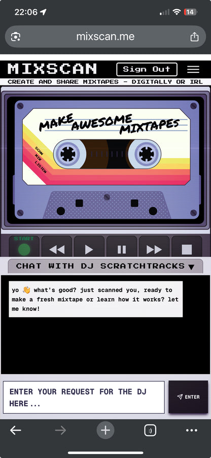 Greeting Card Sticker | Pink "Mixtape Thanks Yous Vol. 1"